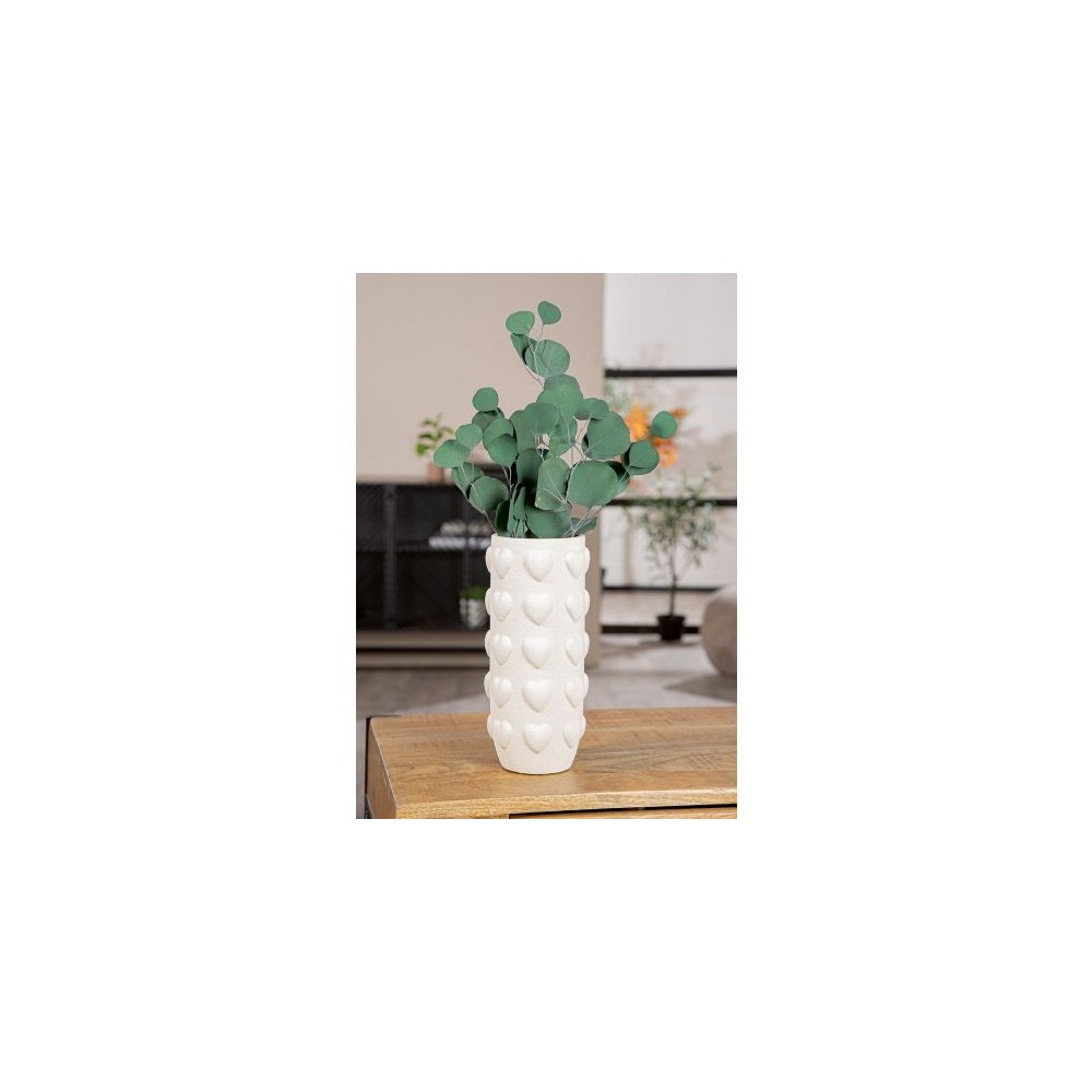 Cache-pot long cœurs blanc