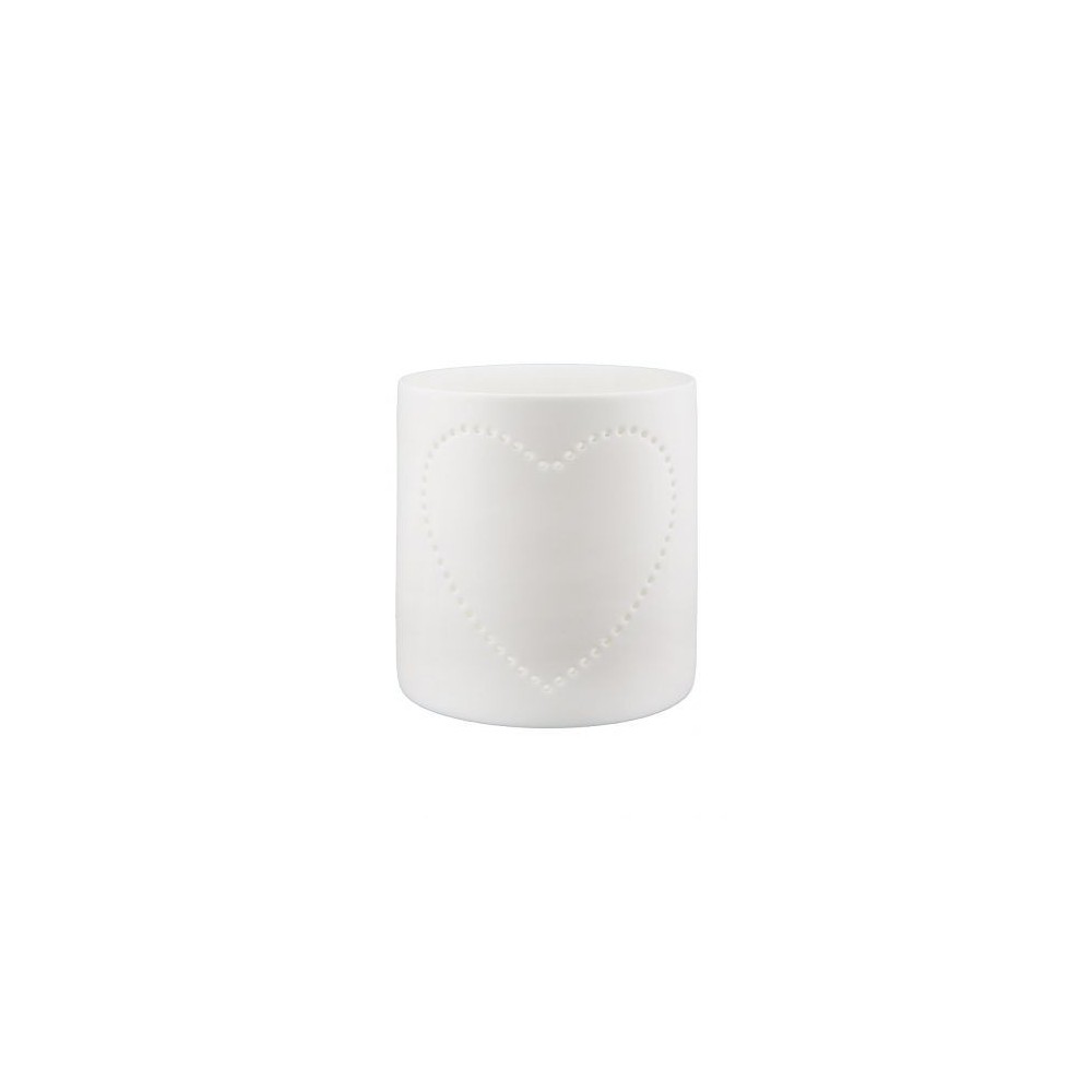 Photophore blanc cœur