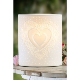 Lampe de table blanc cœur