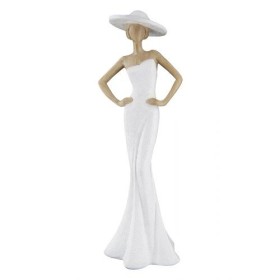 Figurine femme en résine tenue blanche