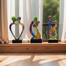 3 pièces Figurines D'art Abstrait