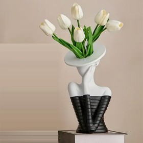 Vase dame noir et blanc