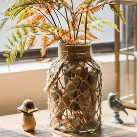 Vase en verre macramé