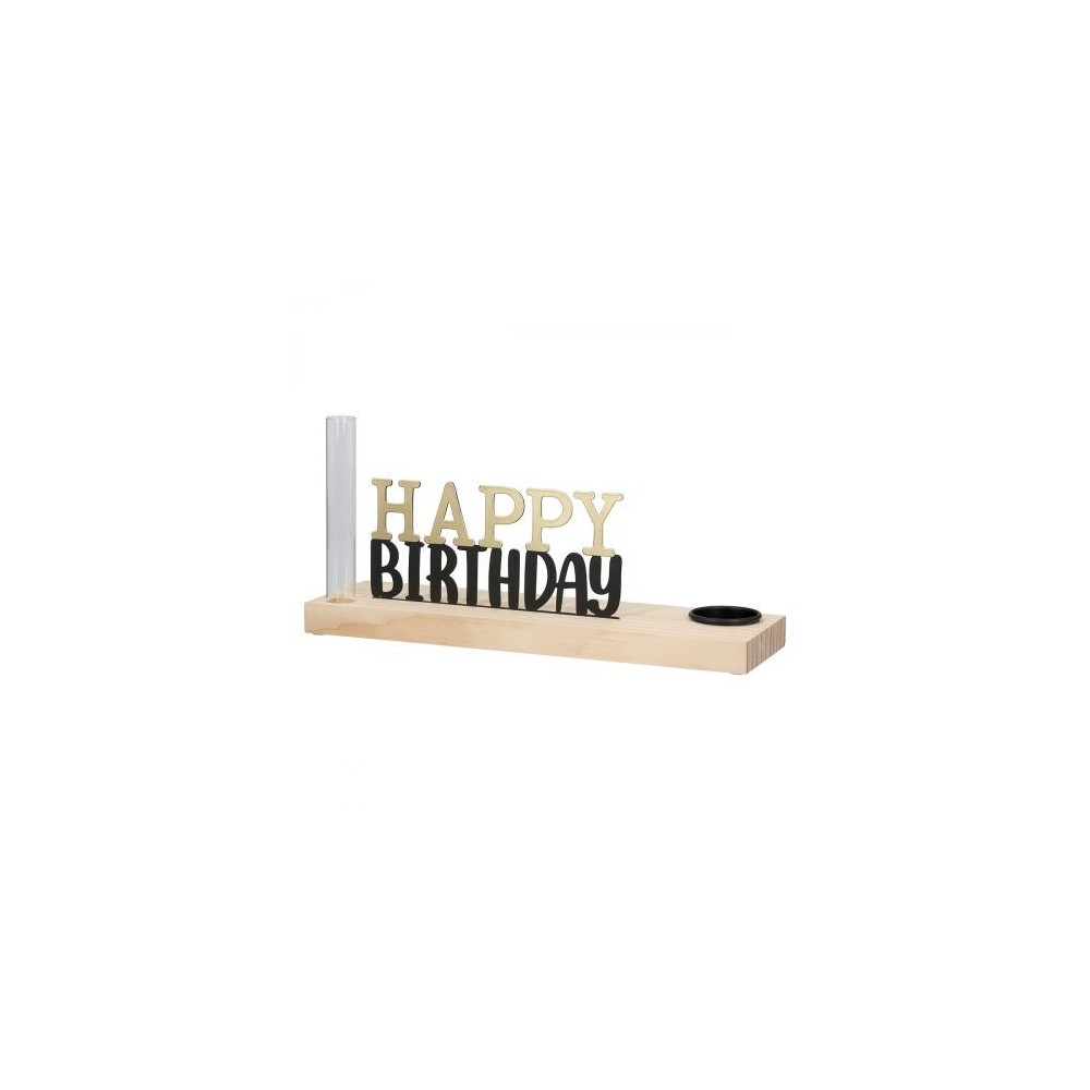 Bougeoir anniversaire en bois