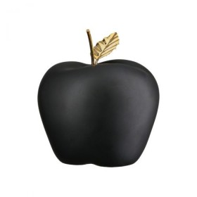Pomme en céramique noir et doré