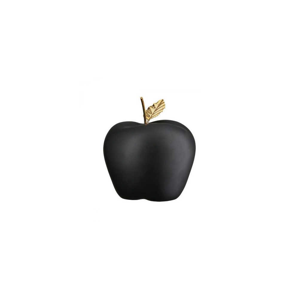 Pomme en céramique noir et doré