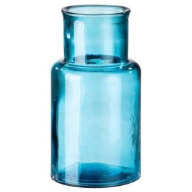 Vase verre bleu