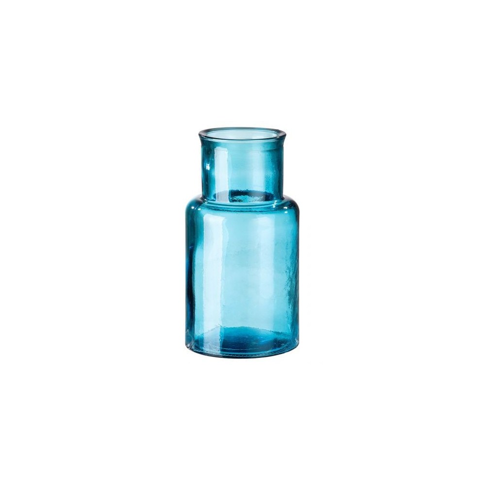 Vase verre bleu