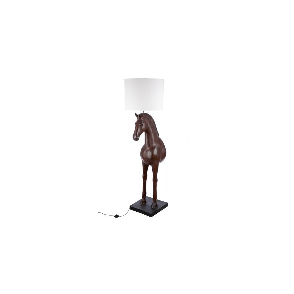 Lampadaire cheval marron