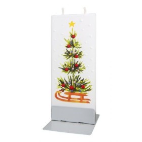 Bougie cire plate rectangulaire sapin
