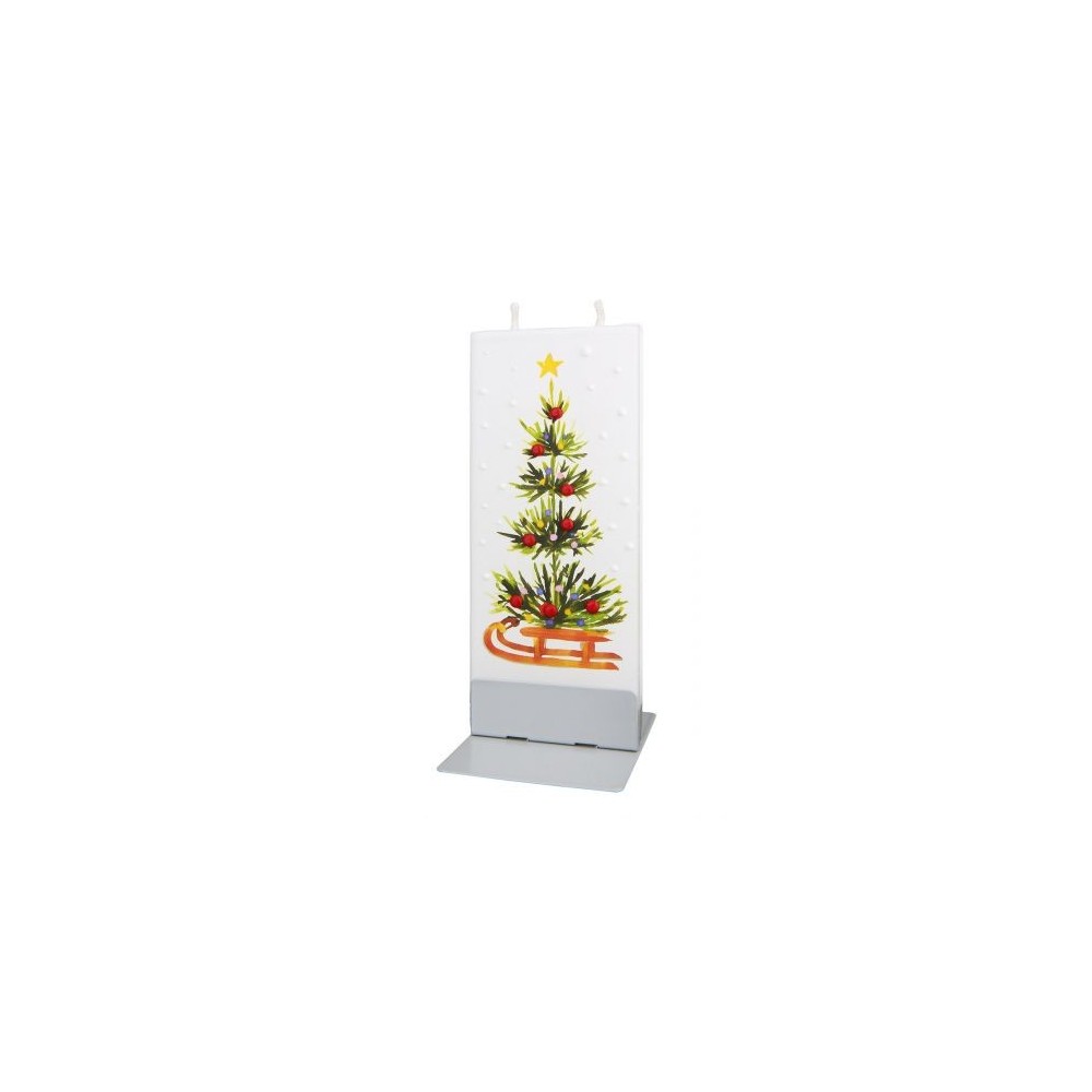 Bougie cire plate rectangulaire sapin