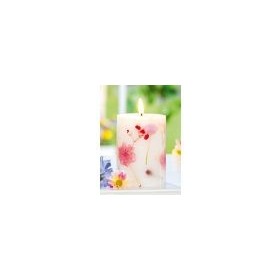 Bougie ronde design floral