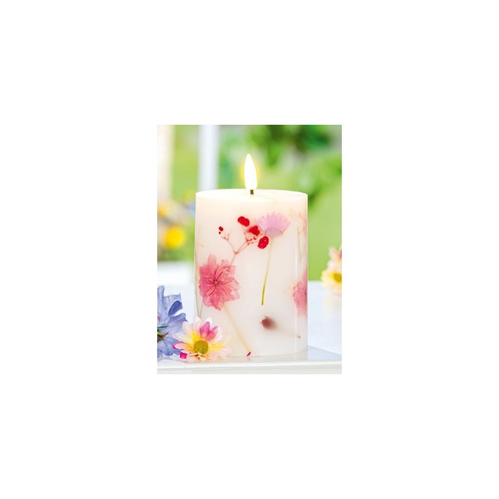 Bougie ronde design floral