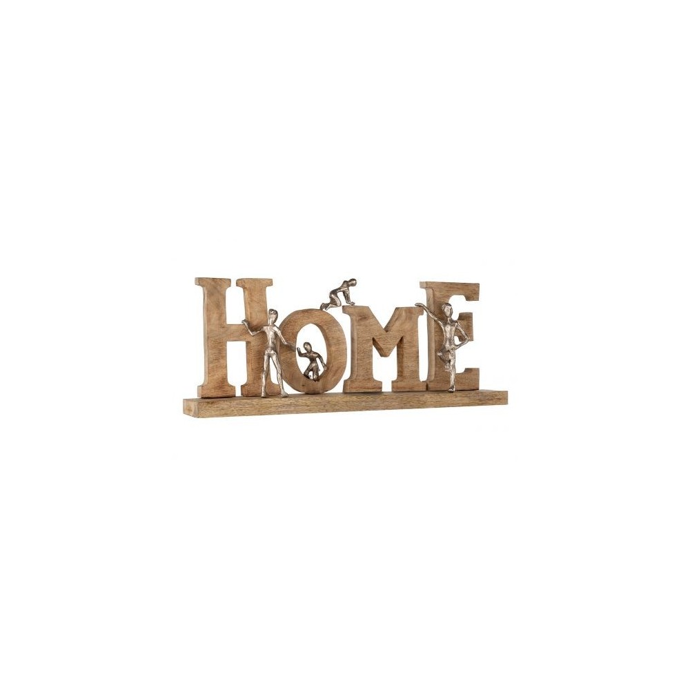 Inscription Home, décoration en bois de manguier