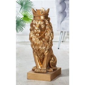 Sculpture lion doré, objet de décoration extérieur