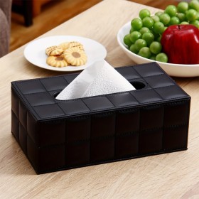 Housse noire pour boîte à mouchoirs