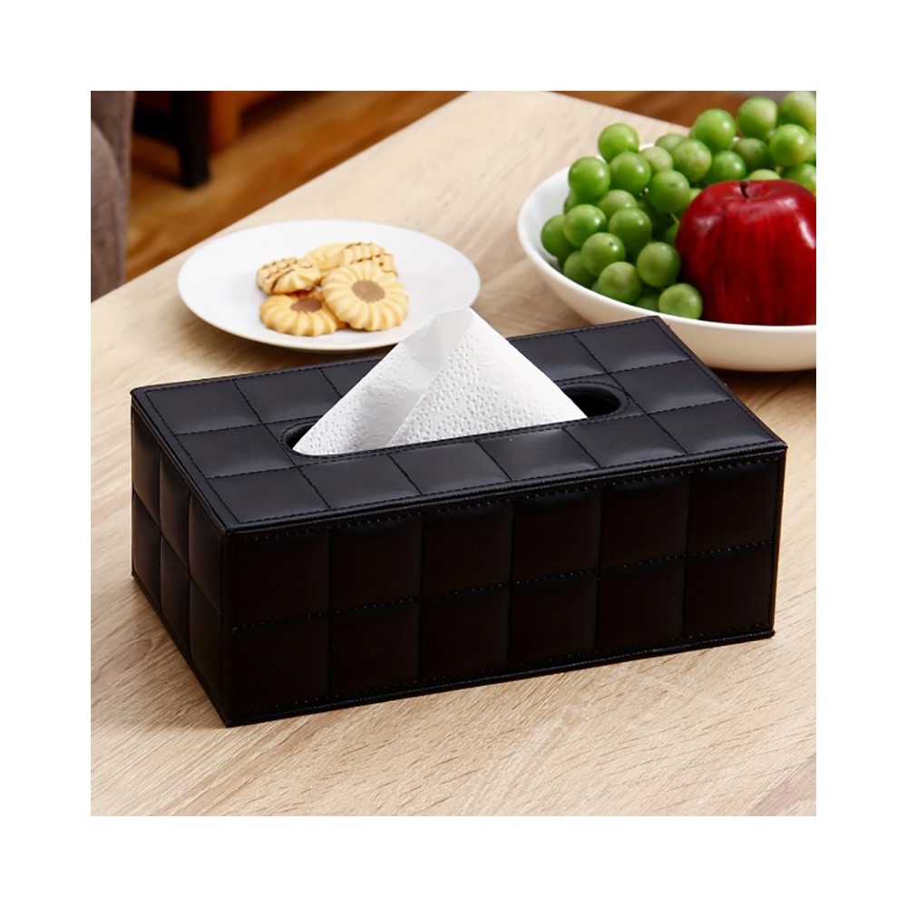 Housse noire pour boîte à mouchoirs