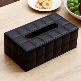 Housse noire pour boîte à mouchoirs