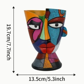 Pot de Résine à Visage Abstrait