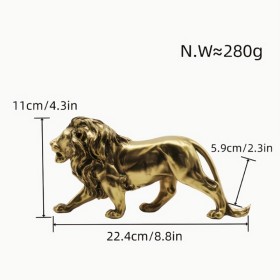 Sculpture de Lion en resine couleur Bronze