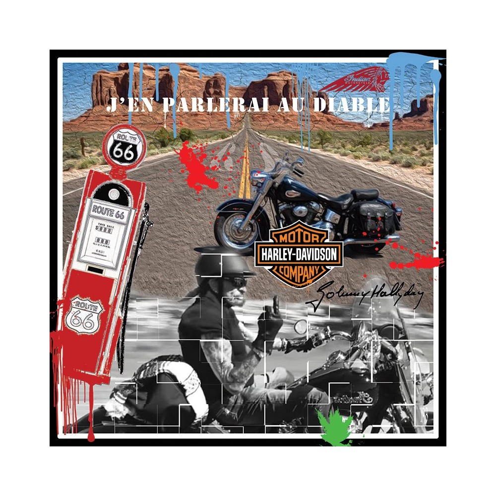 Tableau Route 66 : art mural thématique captivant