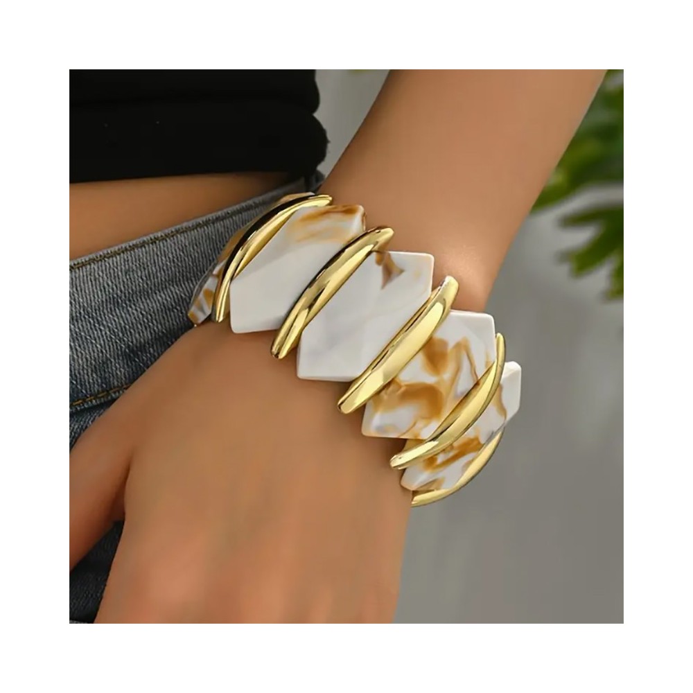 Bracelet Élégant en Résine Marbrée