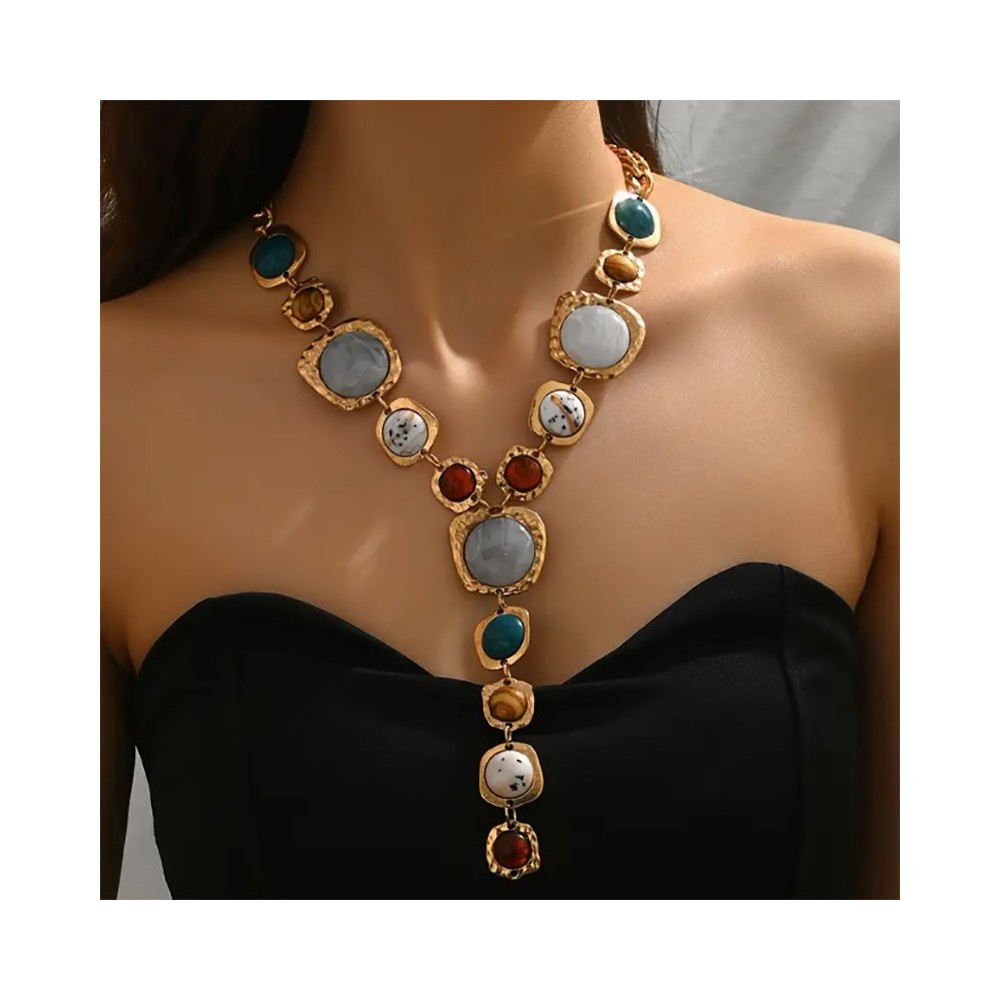 Collier Bohème Vintage Géométrique en Forme de Y