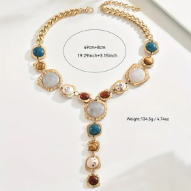 Collier Bohème Vintage Géométrique en Forme de Y