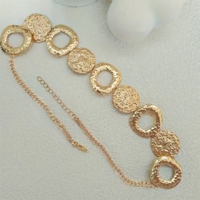 Collier en Métal Doré Superposé pour Femmes avec Pendentifs