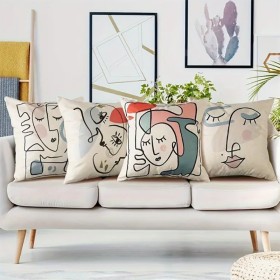 4 housses de coussin modernes abstraites