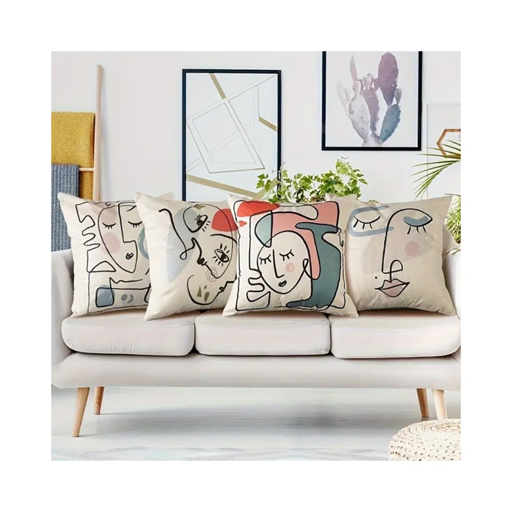 4 housses de coussin modernes abstraites