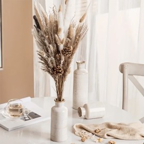 Ensemble de 3 Vases en Céramique Boho, Vase à Fleurs Hydroponique de Table Nordique Moderne