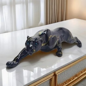 statue de léopard en résine moderne et minimaliste, sculpture animale