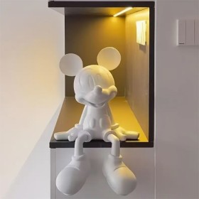 Mickey Mouse assis résine blanc
